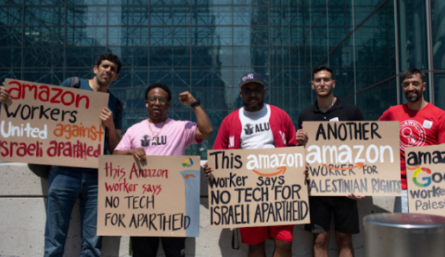 Amazon Labor Union Accuses Israel of ‘Apartheid’ and ‘Genocide’ thumbnail