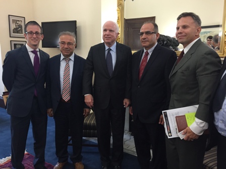 Eli Gold of LCPR, with Sen_ John McCain, Sherkoh Abbas of KURDNAS and Lt_ Col_ Anthony Shaffer of LIPR, June 15, 2015