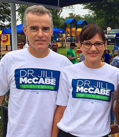 Acting FBI Director Andrew McCabe campaigning with his wife Jill.