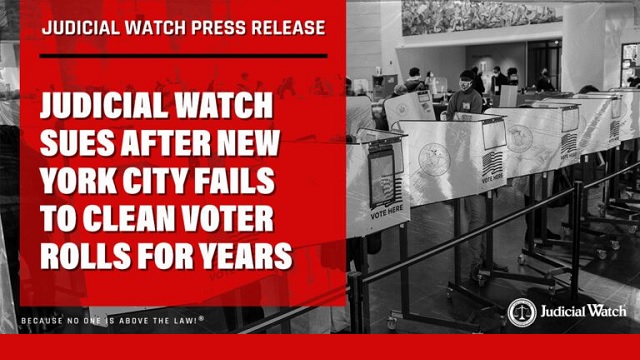 Judicial Watch Sues after New York City Fails to Clean Voter Rolls for Years thumbnail
