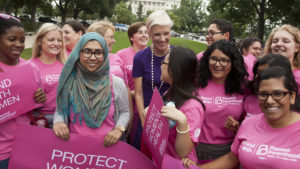 Cecile Richards greets participants at the Rally for Women's Health on Capitol Hill in Washington D.C. on July 11, 2013.