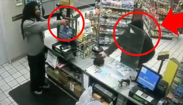 Cash Register Attendant Pulls A Handgun On A Criminal During Attempted Robbery In Viral Video thumbnail