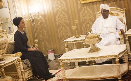 Sheikh Moza of Qatar with President Bashir of Sudan 3-12-17_jpg SMALL