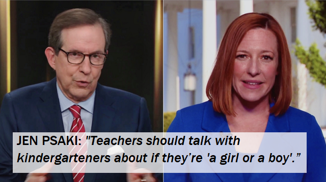 Jen Psaki tells Chris Wallace that kindergarten teachers should be able to talk sex with children thumbnail
