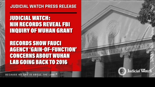 NIH Records Reveal FBI Inquiry of Wuhan Grant Records Show ‘Gain-of-Function’ Concerns about Wuhan Lab Going Back to 2016 thumbnail