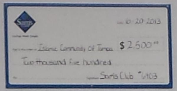 check to tampa mosque from sams club