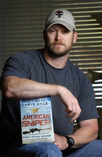 chris kyle with his book