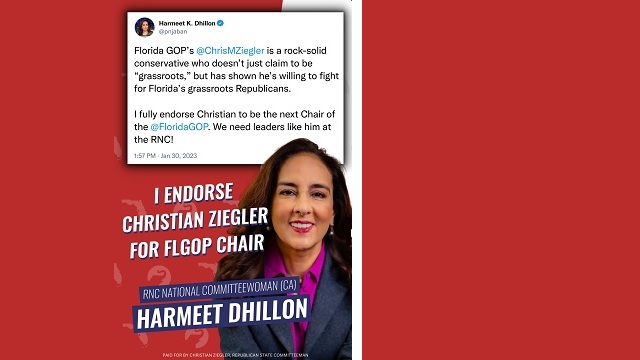 Harmeet Dhillon Endorses Christian Ziegler for Florida GOP Chairman thumbnail