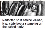 nazi boot on naked man