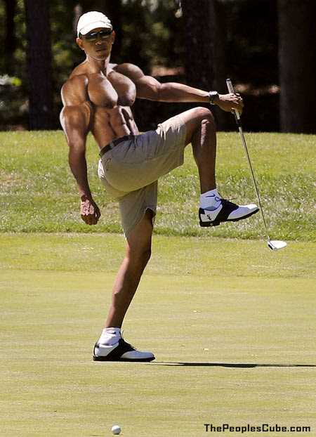 obama golf shirtless