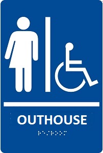 outhouse sign