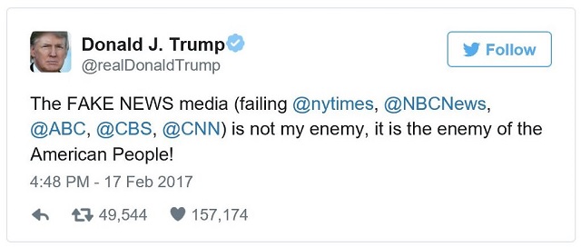 trump media enemy tweet